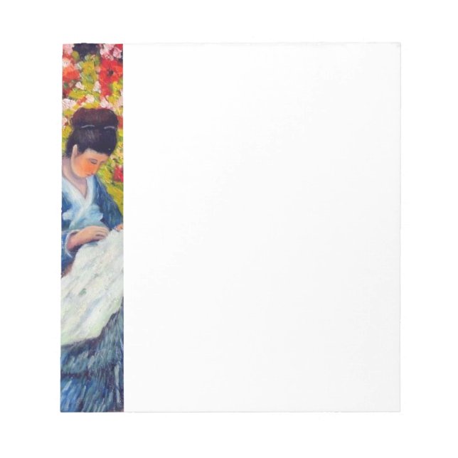 Monet Mother and Child in Garden Updated Notepad (Front)
