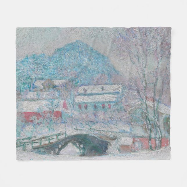 Monet - Norway, Sandviken Village in the Snow Fleece Blanket (Front (Horizontal))