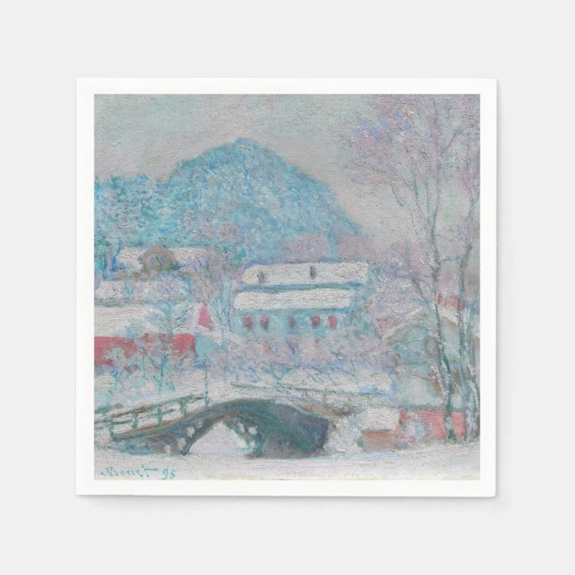 Monet - Norway, Sandviken Village in the Snow Napkin (Front)