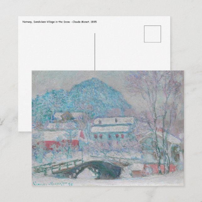 Monet - Norway, Sandviken Village in the Snow Postcard (Front/Back)