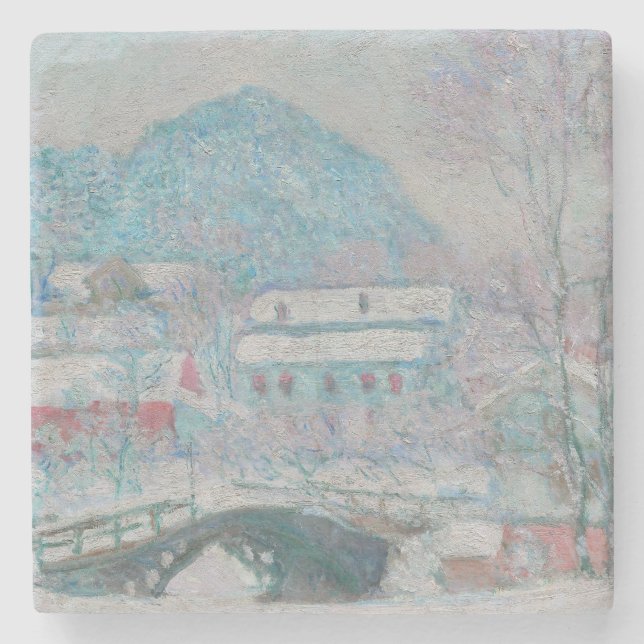 Monet - Norway, Sandviken Village in the Snow Stone Coaster (Front)