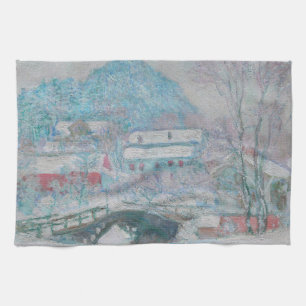 Monet - Norway, Sandviken Village in the Snow Tea Towel