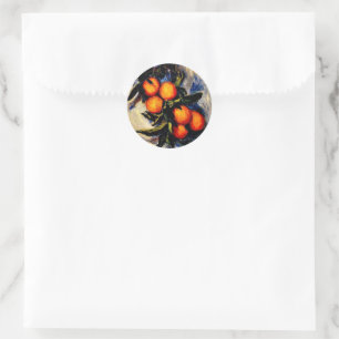 Monet - Orange Branch Bearing Fruit Classic Round Sticker