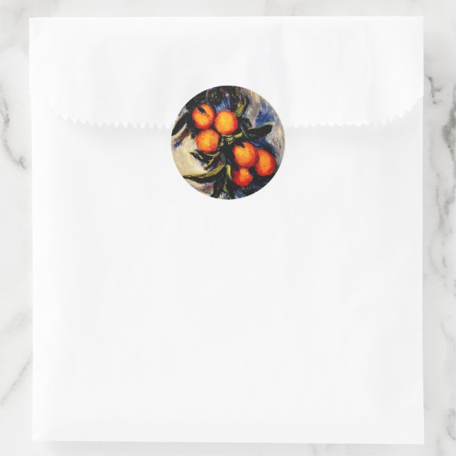 Monet - Orange Branch Bearing Fruit Classic Round Sticker (Bag)