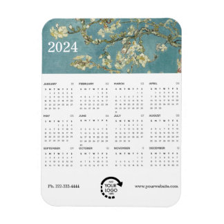Monet Painting Business Logo 2024 Calendar Magnet