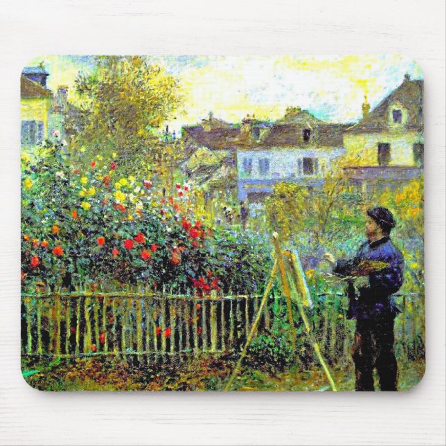 Monet Painting in his Garden at Argenteuil Gel Mou Mouse Mat (Front)