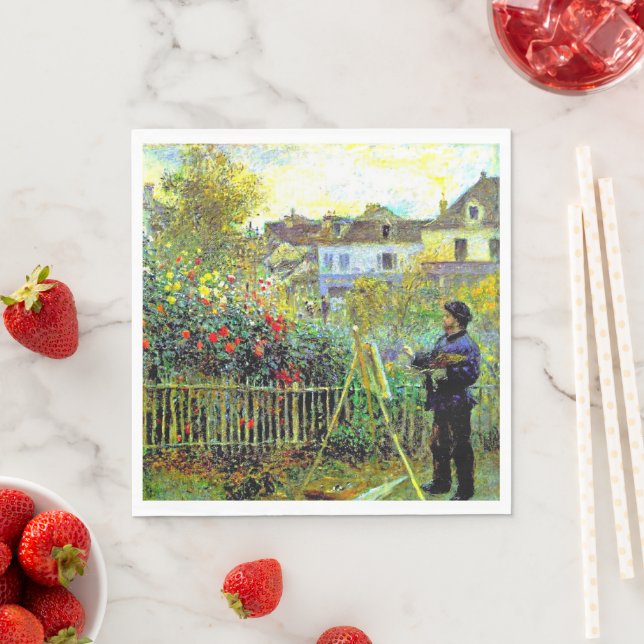 Monet Painting in his Garden at Argenteuil Napkin (Insitu)