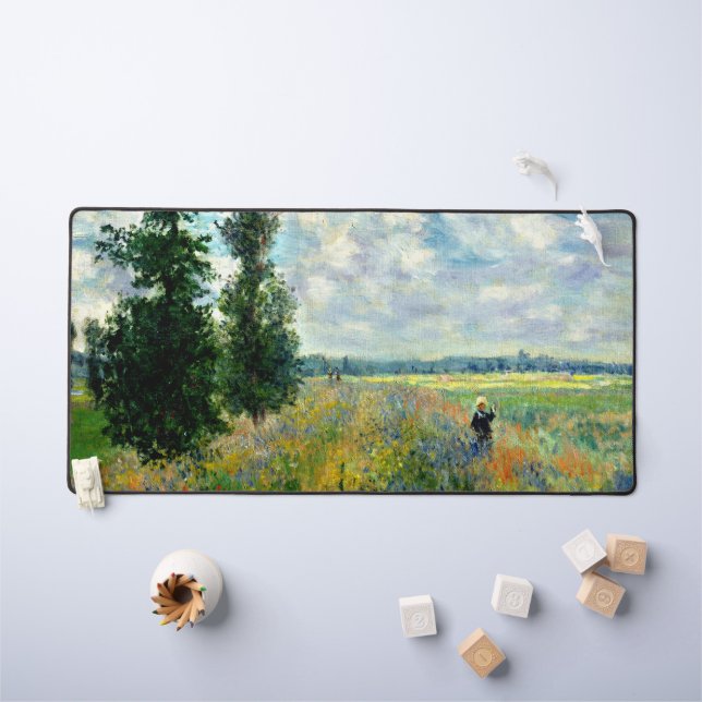 Monet painting, Poppy Field, Argenteuil, Desk Mat (Kids Table)