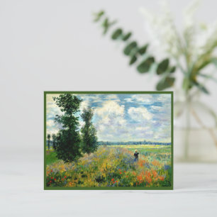 Monet painting, Poppy Field, Argenteuil, Postcard
