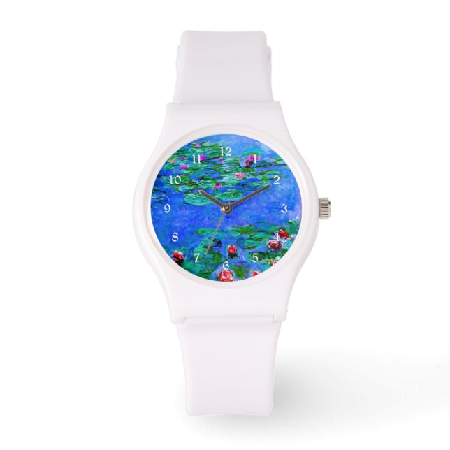 Monet painting: Water Lilies, Red artwork Watch (Front)