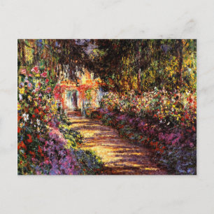 Monet - Pathway in Monet's Garden at Giverny Postcard