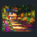 Monet Pathway in Monet's Garden at Giverny Poster<br><div class="desc">Poster featuring Claude Monet’s oil painting Pathway in Monet's Garden at Giverny (1902). A beautiful path of pink,  white,  and red flowers. Peaceful nature impressionism with lovely flowers and scenic landscape. A great Monet gift for fans of impressionism and French art.</div>