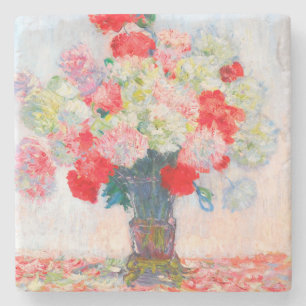 Monet Peonies Stone Coaster