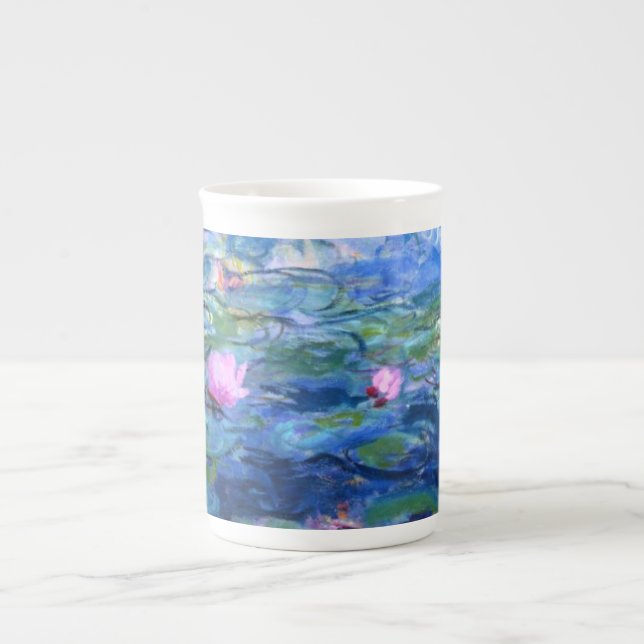 Monet Pink Water Lilies Bone China Mug (Front)