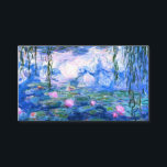Monet Pink Water Lilies  Business Card<br><div class="desc">A Monet pink water lilies standard business card featuring beautiful pink water lilies floating in a calm blue pond with lily pads. A great Monet gift for fans of impressionism and French art. Serene nature impressionism with lovely flowers and scenic pond landscape.</div>