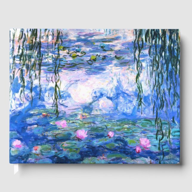 Monet Pink Water Lilies  Guest Book (Front)