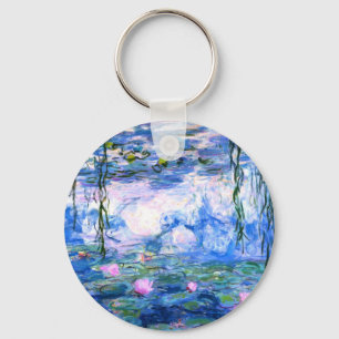 Monet Pink Water Lilies  Key Ring