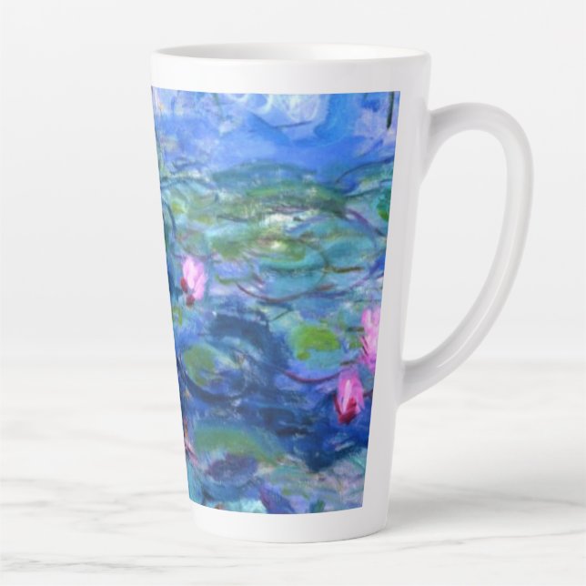Monet Pink Water Lilies  Latte Mug (Right)