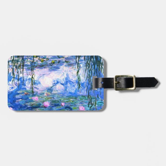 Monet Pink Water Lilies  Luggage Tag (Front Horizontal)
