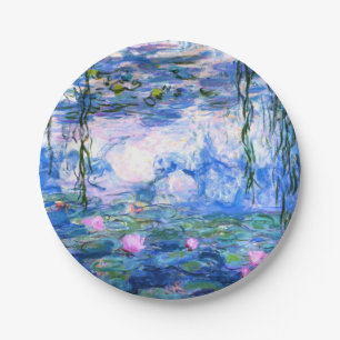 Monet Pink Water Lilies  Paper Plate