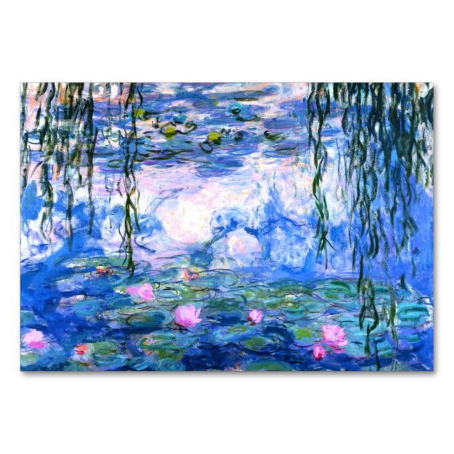 Monet Pink Water Lilies  Table Number (Front)