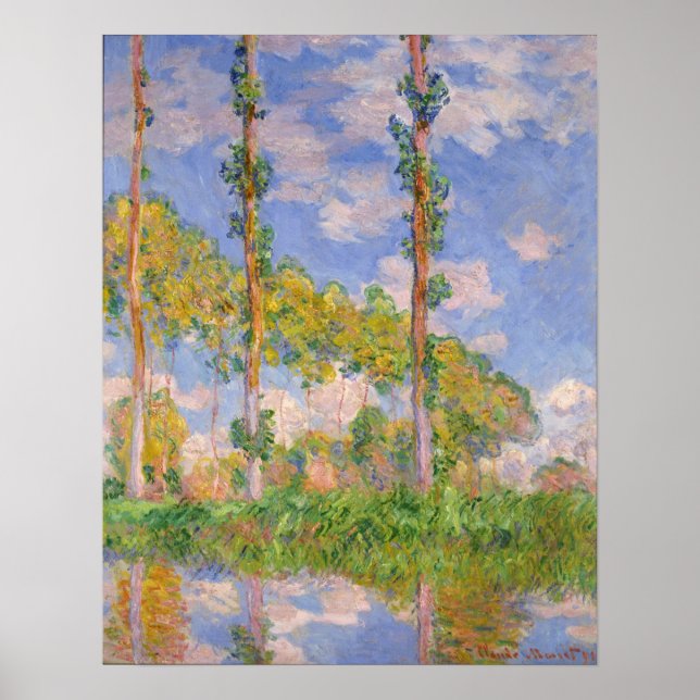 Monet - Poplars In The Sun Poster (Front)