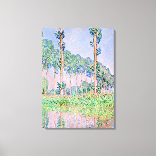 Monet - Poplars, Pink Effect Canvas Print (Front)