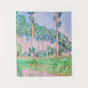 Monet - Poplars, Pink Effect Tapestry