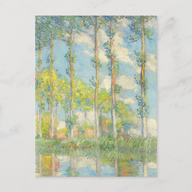 Monet Poplars Vintage Landscape Impressionism Postcard (Front)