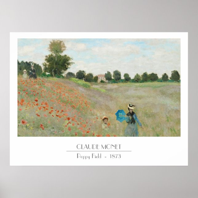 Monet Poppie Fields Poster (Front)