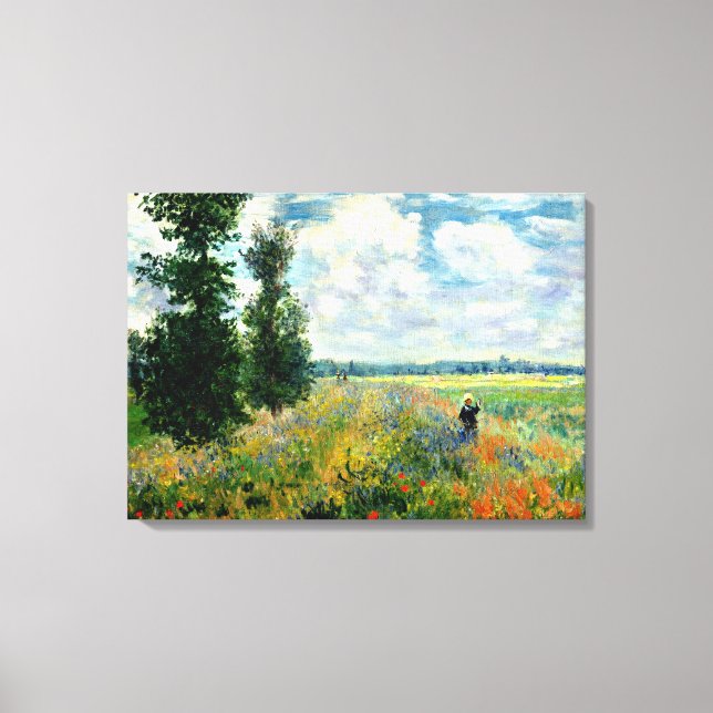 Monet - Poppy Field, Argenteuil Canvas Print (Front)