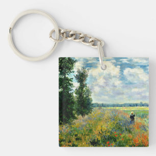 Monet - Poppy Field, Argenteuil Key Ring