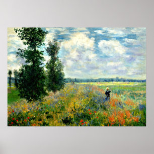 Monet - Poppy Field, Argenteuil Poster