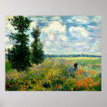 Monet - Poppy Field, Argenteuil Poster<br><div class="desc">Poppy Field,  Argenteuil,  fine art painting by Claude Monet</div>