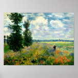 Monet - Poppy Field, Argenteuil Poster<br><div class="desc">Poppy Field,  Argenteuil - Fine art painting by French Impressionist artist,  Claude Monet</div>