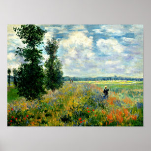 Monet - Poppy Field, Argenteuil Poster