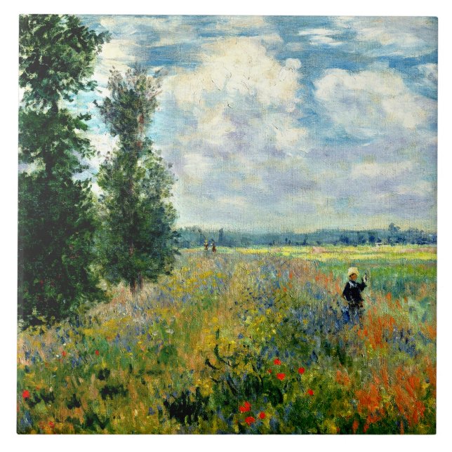 Monet - Poppy Field, Argenteuil Tile (Front)