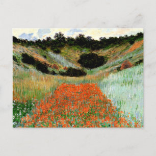 Monet - Poppy Fields in a Hollow near Giverny Postcard
