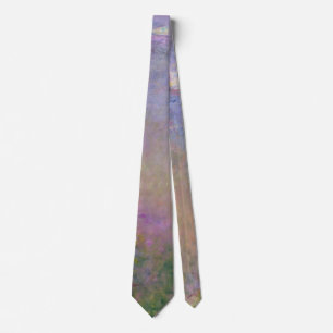Monet Purple Water Lilies Art Gallery Wedding Tie