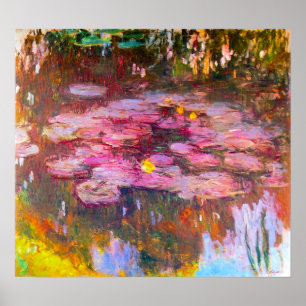 Monet Purple Water Lilies Poster