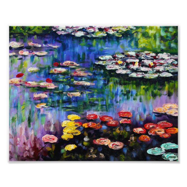Monet Purple Water Lilies Print (Front)
