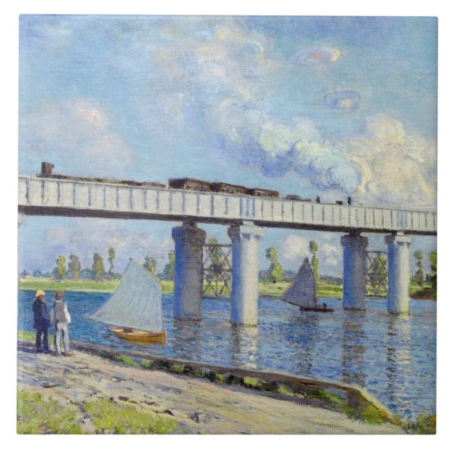 Monet - Railway Bridge at Argenteuil Tile (Front)