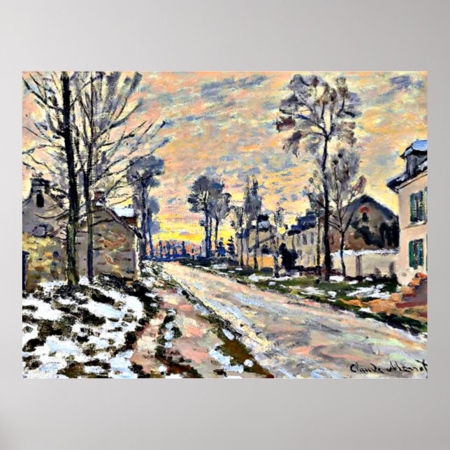 Monet - Road to Louveciennes, Impressionism Poster (Front)