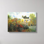 Monet Rose Garden Canvas Print<br><div class="desc">Monet Rose Garden canvas wrap. Oil on canvas from 1883. French Impressionist Claude Monet created some of the most beautiful garden landscapes near his home in Giverny. This is one of his earlier works depicting a rose garden in the morning near Argenteuil. The work features yellow, red and white roses...</div>