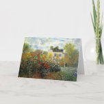 Monet Rose Garden Greeting Card<br><div class="desc">Monet Rose Garden greeting card. Oil on canvas from 1883. French Impressionist Claude Monet created some of the most beautiful garden landscapes near his home in Giverny. This is one of his earlier works depicting a rose garden in the morning near Argenteuil. The work features yellow, red and white roses...</div>