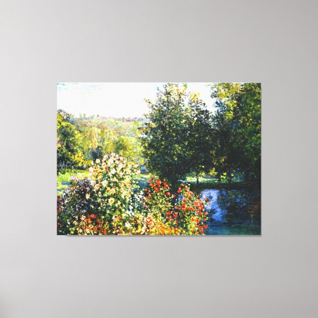 Monet - Roses in the Garden at Montgeron, fine art Canvas Print (Front)