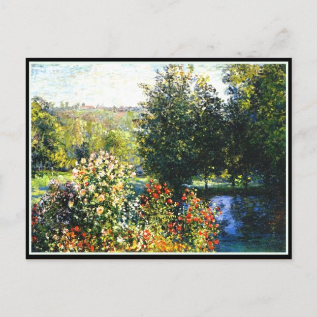 Monet - Roses in the Garden at Montgeron, fine art Postcard (Front)