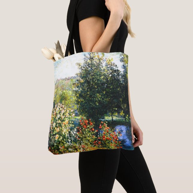 Monet - Roses in the Garden at Montgeron,  Tote Bag (Close Up)
