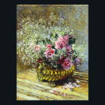 Monet Roses Print<br><div class="desc">Monet Roses print. Oil on canvas from 1878. Though renowned for his water lily paintings, Monet also devoted a large amount of work to floral still lifes. Pot of Flowers (Pink Roses) is one of his prettiest and features a bouquet of pink roses surrounded by white baby’s breath in a...</div>