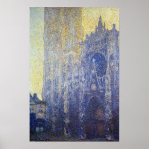 Monet - Rouen Cathedral The Portal Morning Effect Poster
